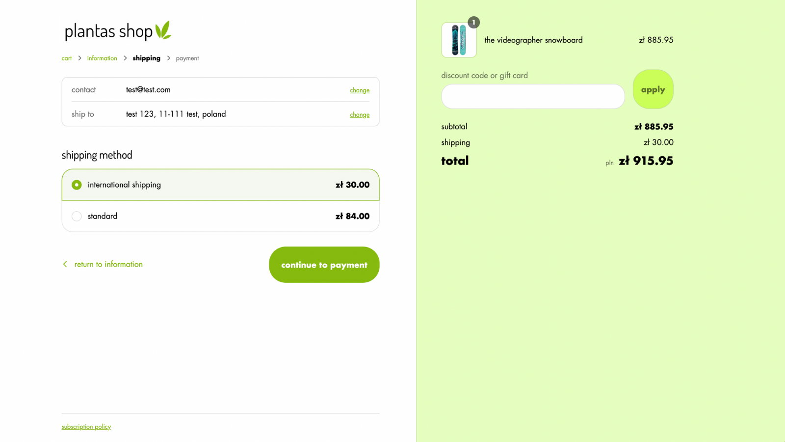 Preview your new customized checkout