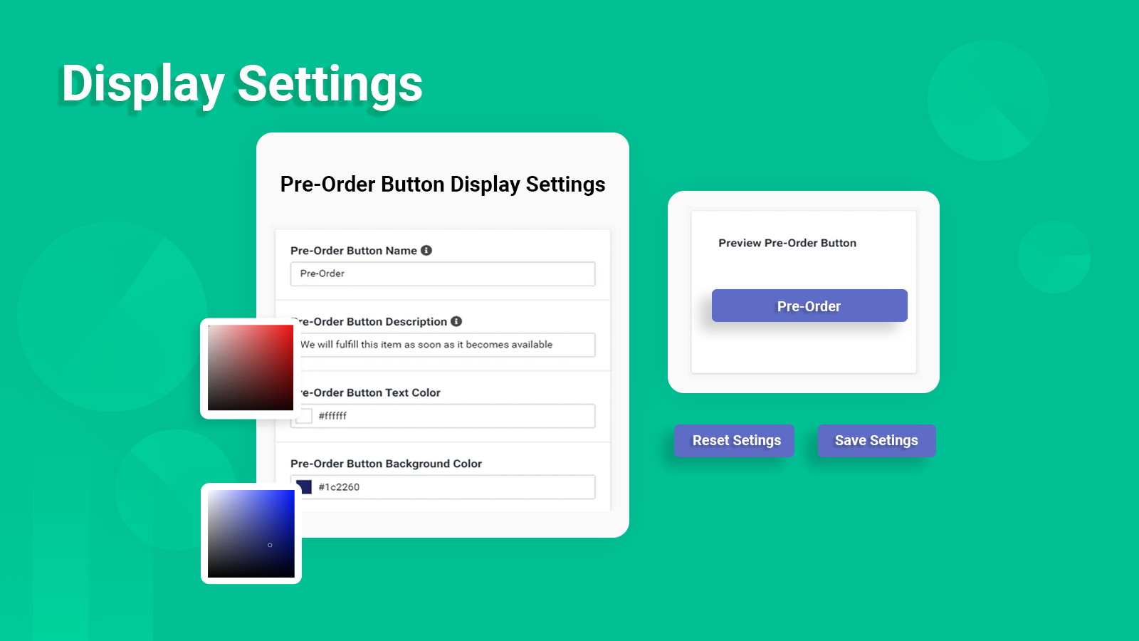 PreVue: Pre Order Products display settings