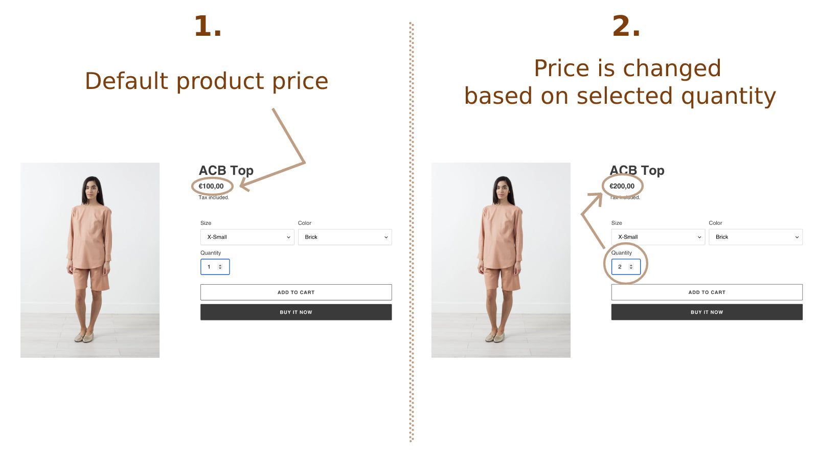 Price is changed based on selected quantity in product detail