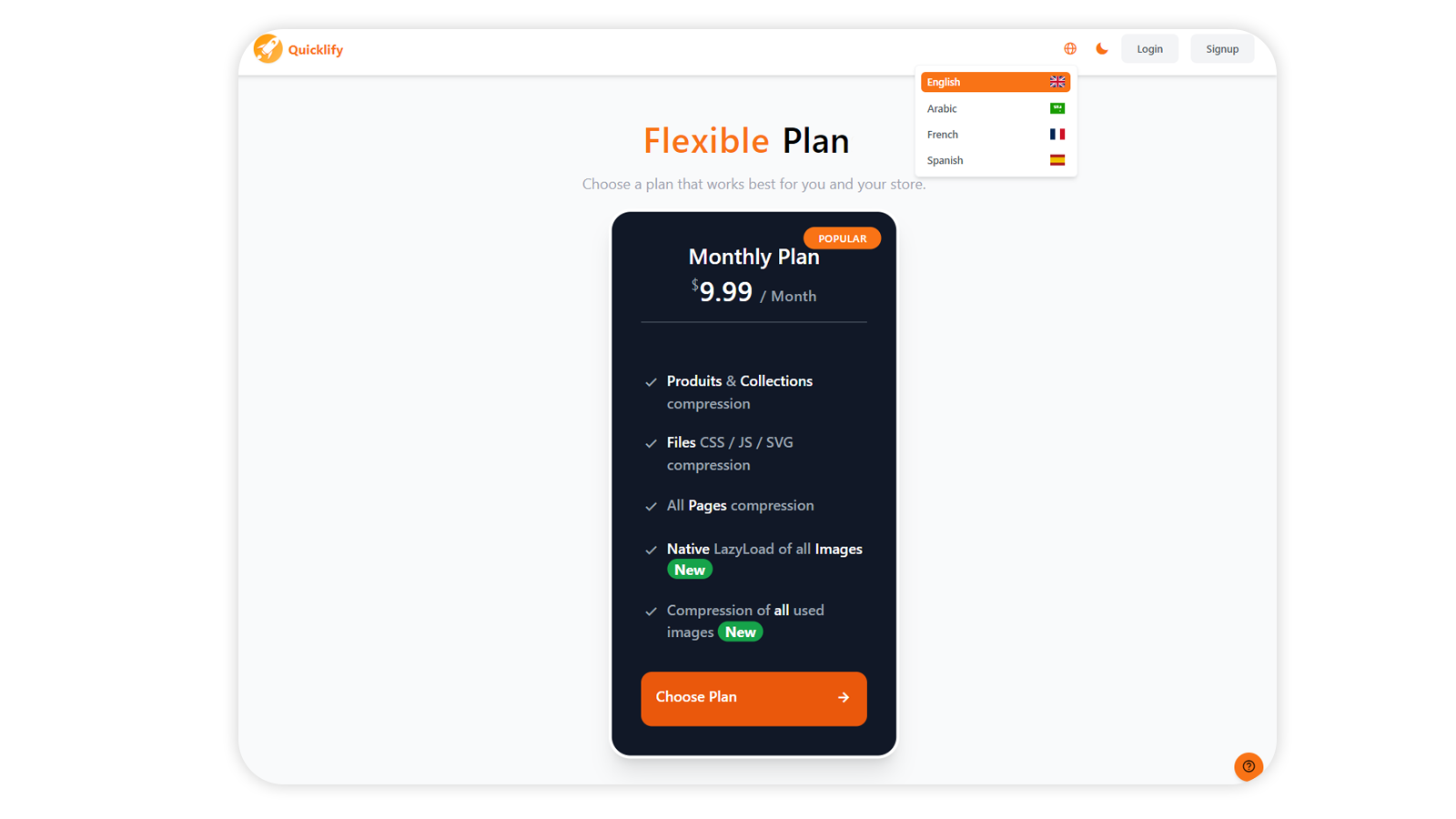 Pricing Table with Features