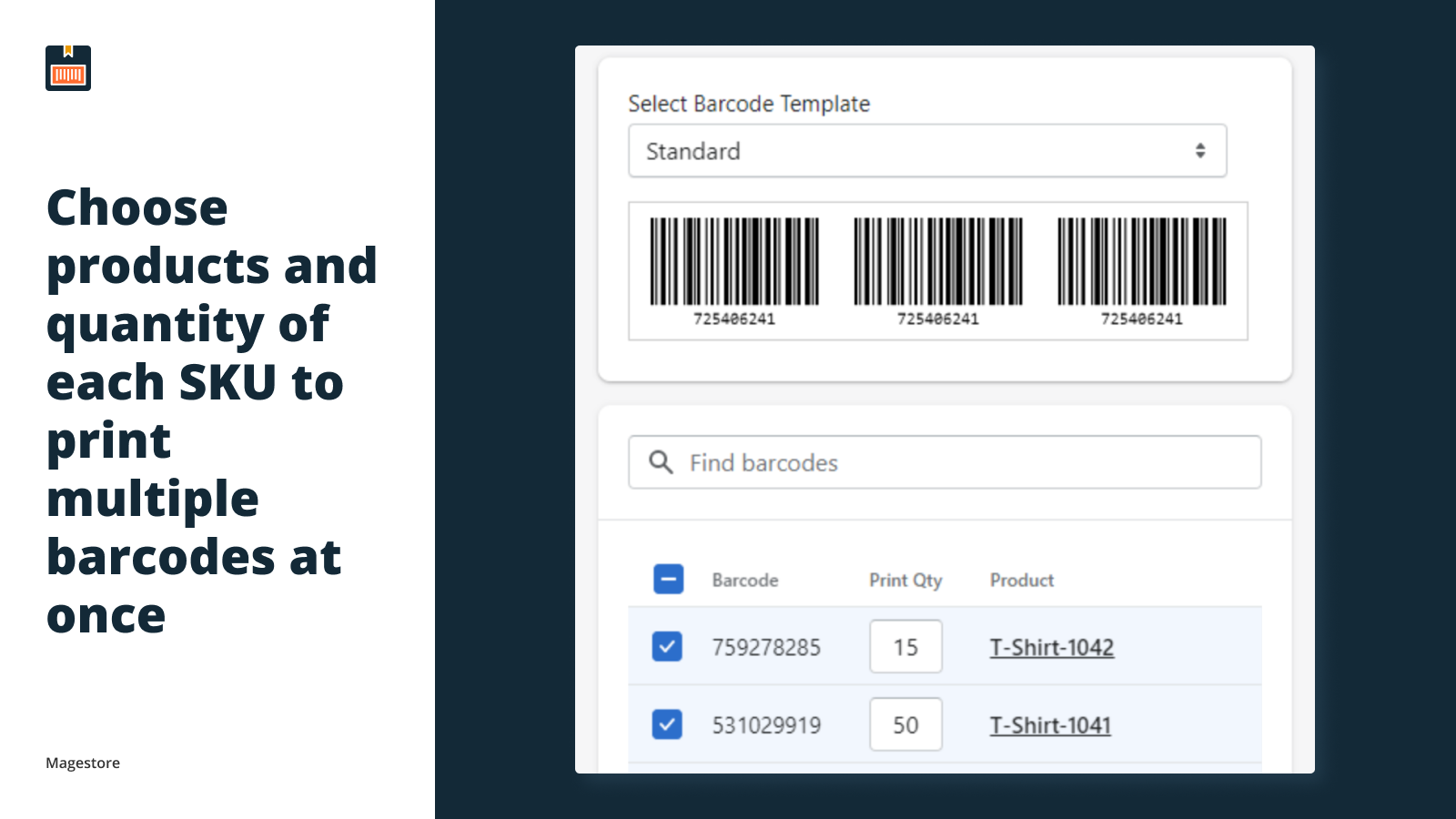 Print multiple barcode labels at one