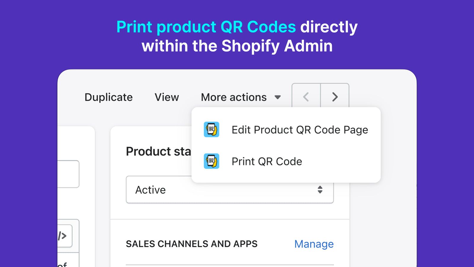 Print Product QR Codes directly from the Shopify Admin