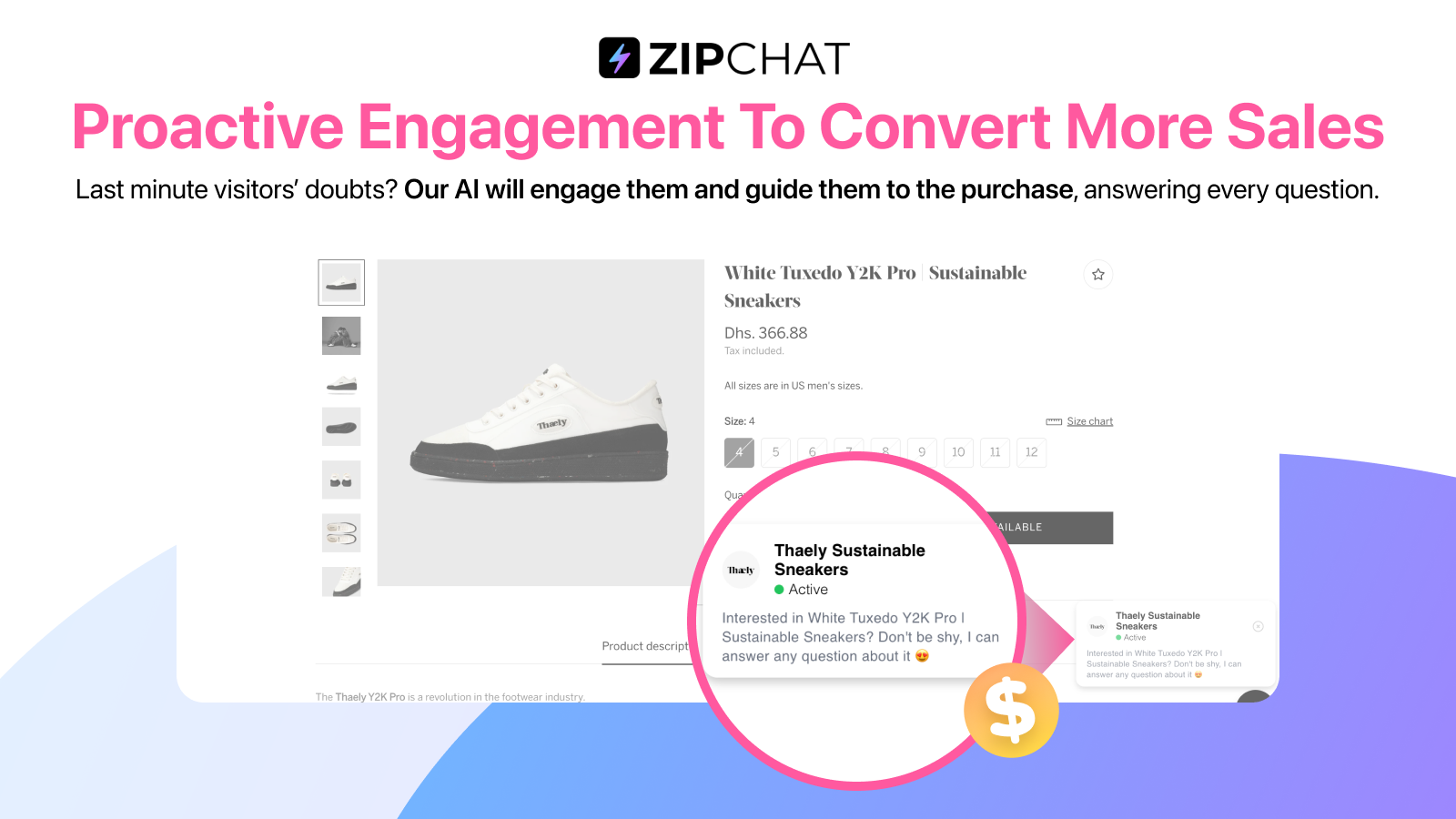 Proactive AI Chatbot to engage visitors & turn them into buyers