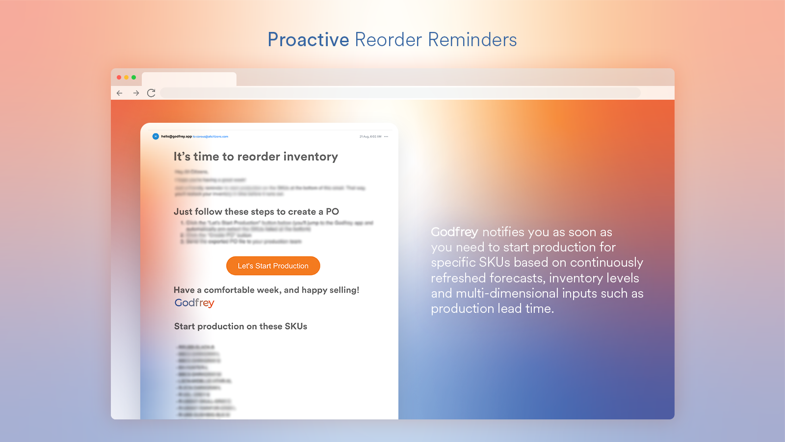 Proactive Reorder Reminders