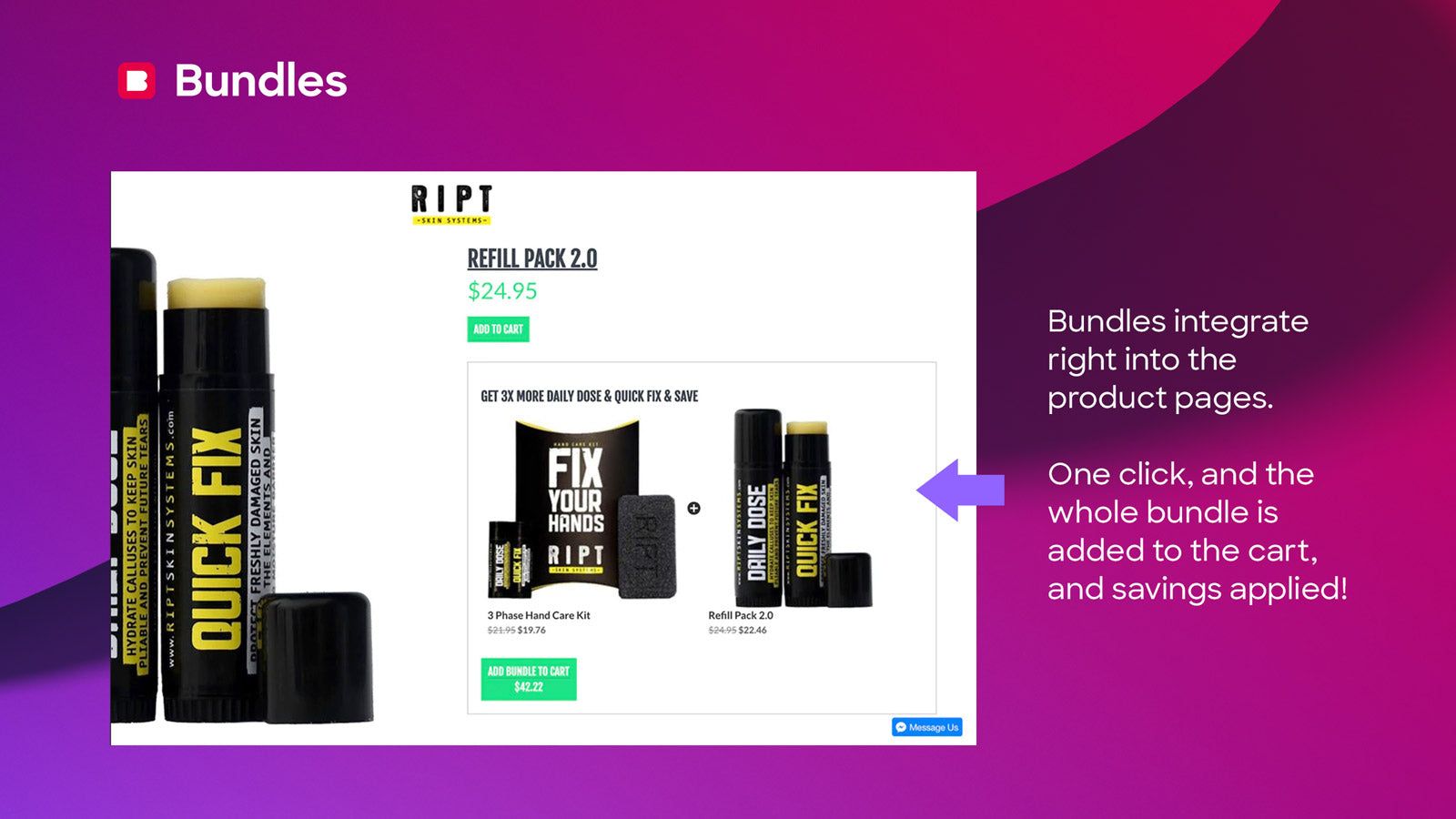 Product Bundles integrated into product pages