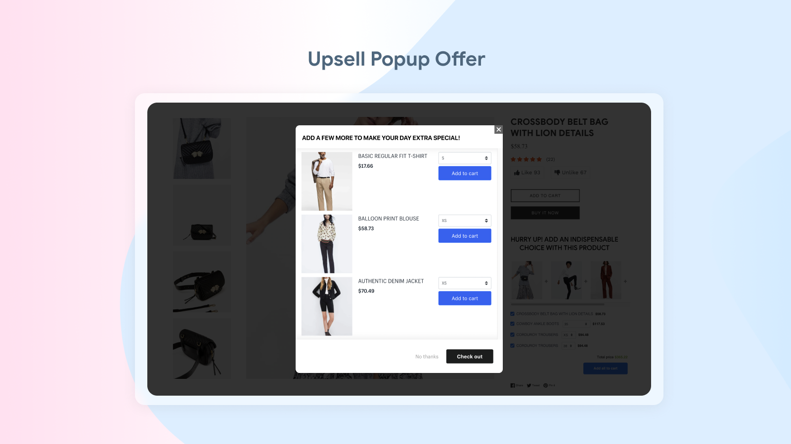 product bundles upsell popup offer