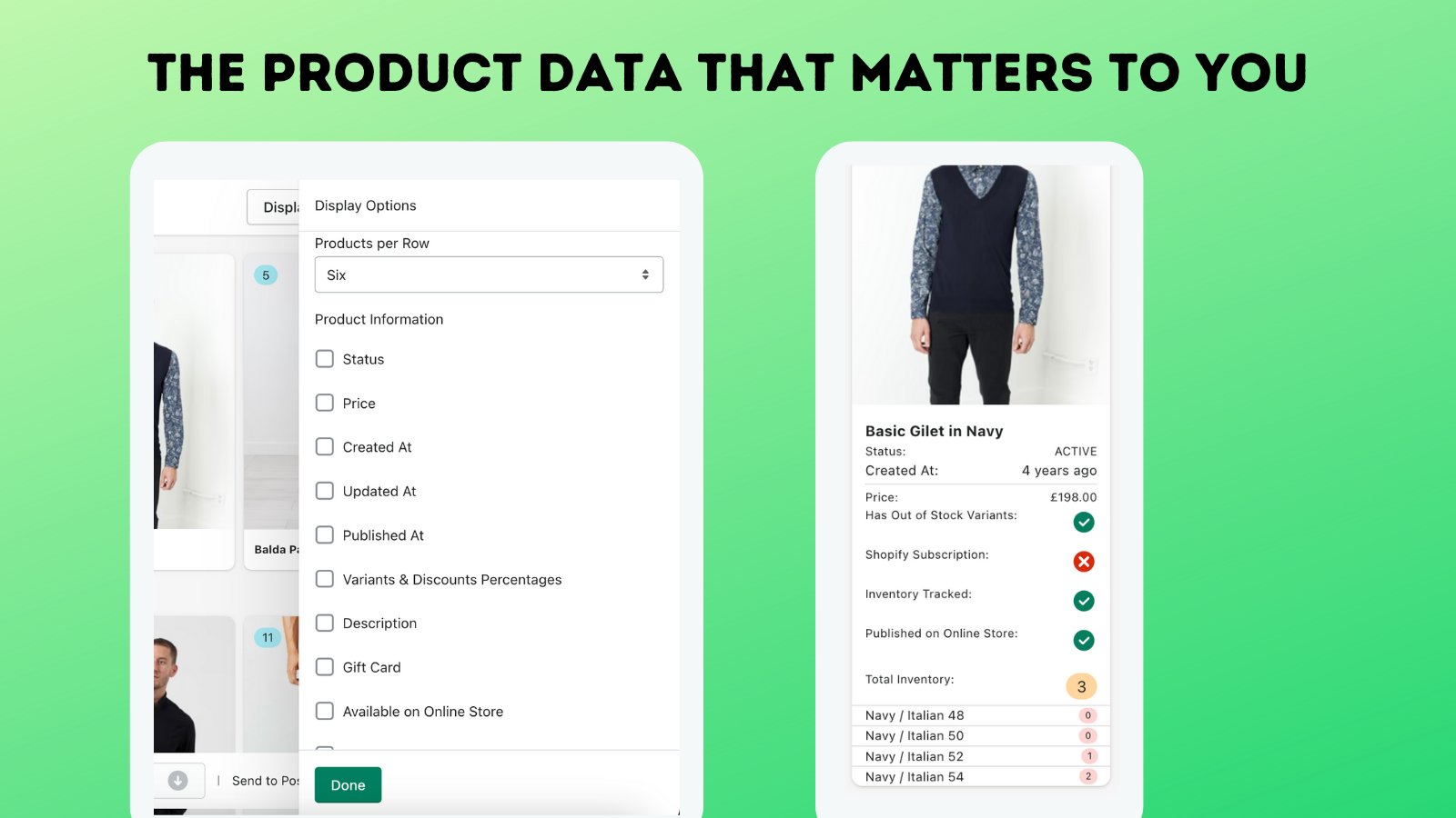 Product data Out of stock inventory