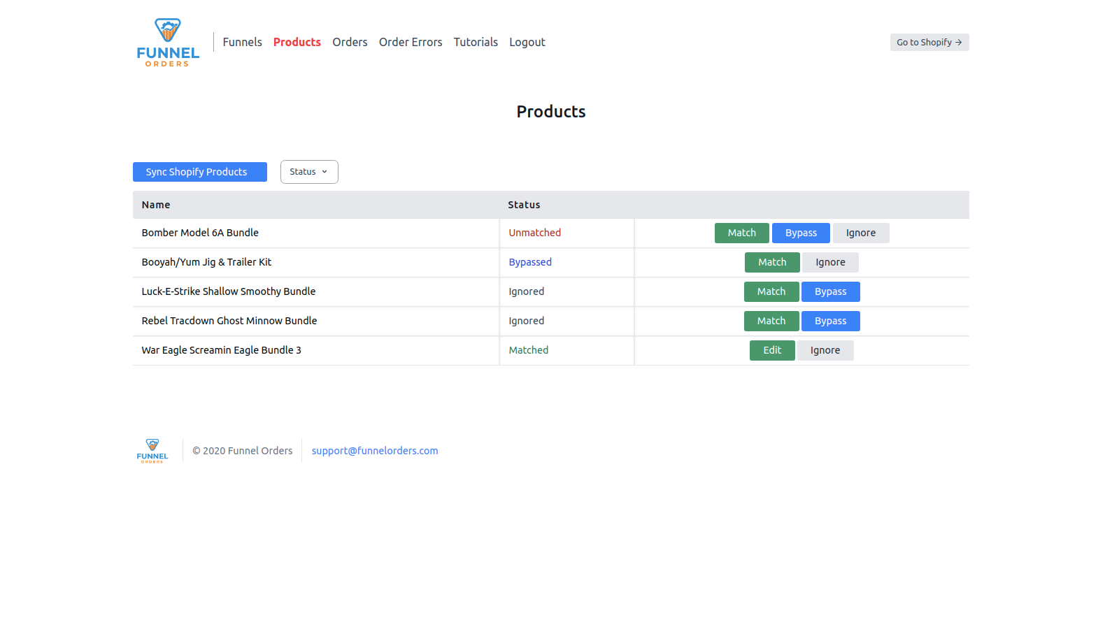 Product Matching Page