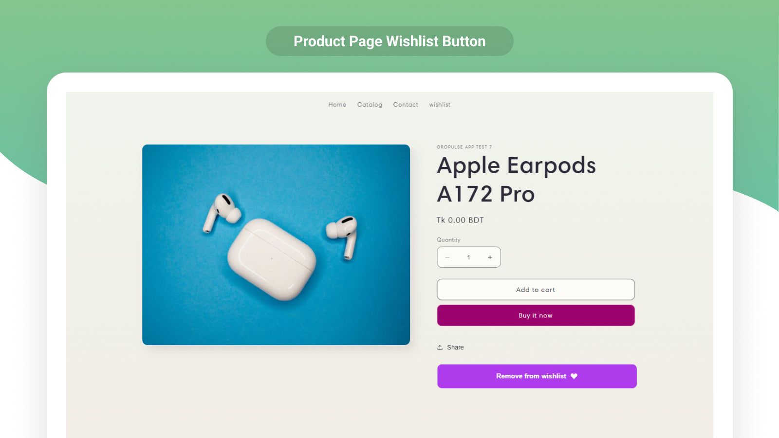 Product page button