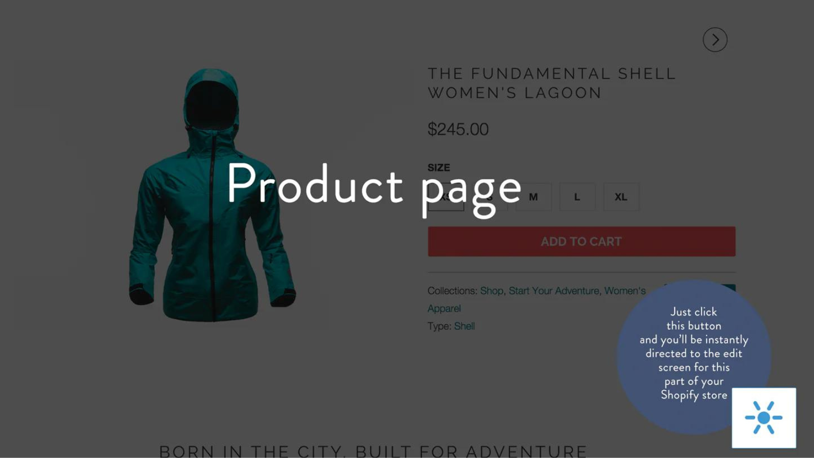Product page edit button