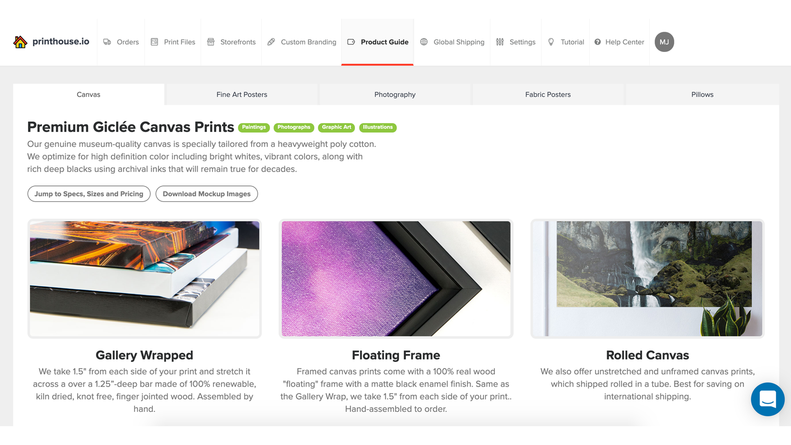 Product page of Printhouse.io.