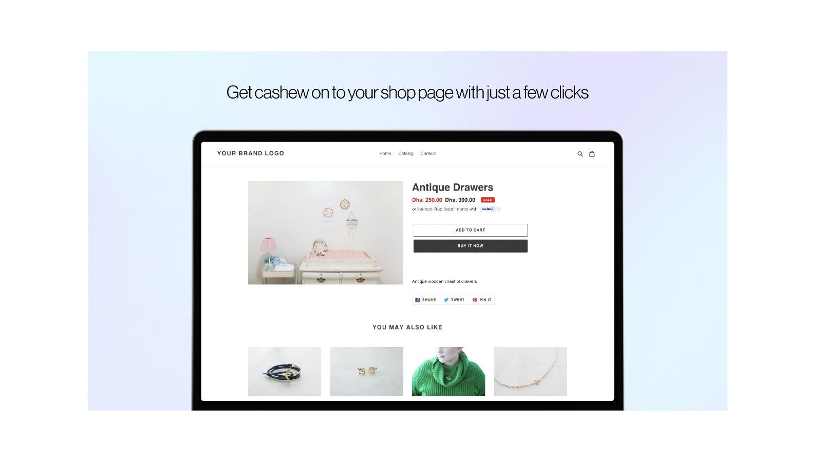 Product page widget to guide customers