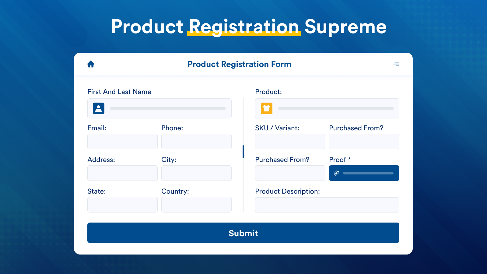 Product Registration Supreme