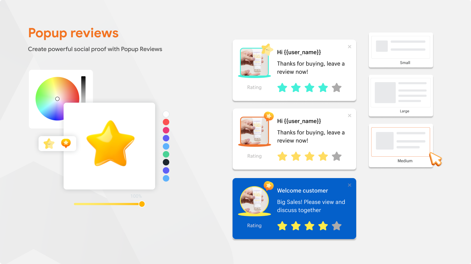 Product Reviews App Popup Review 