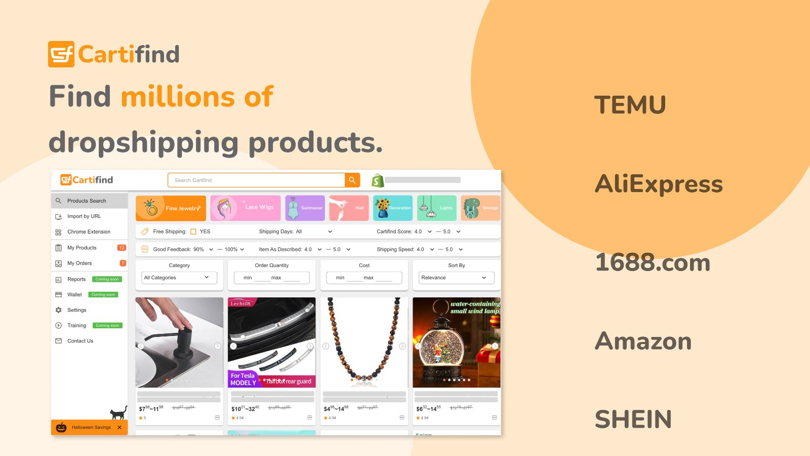 Products Search - Cartifind find winning products