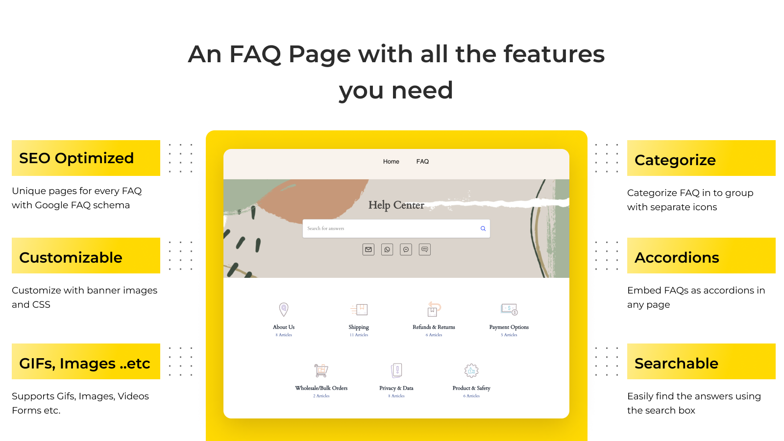 Professional FAQ page in help center or accordion style