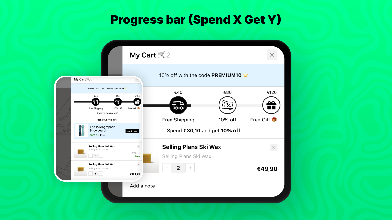 Progress Bar (Spend X get Y)