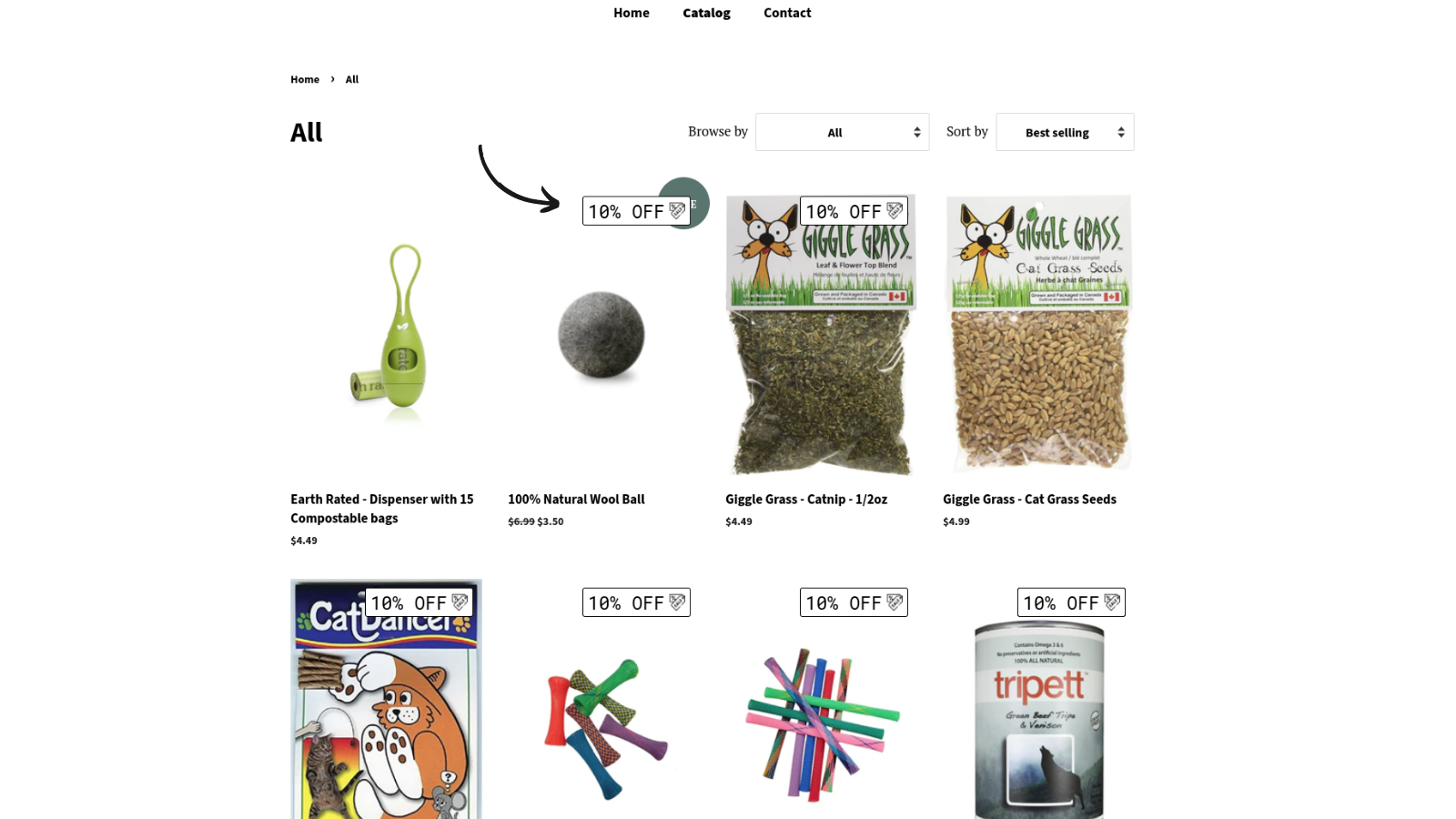 Promote in catalog page