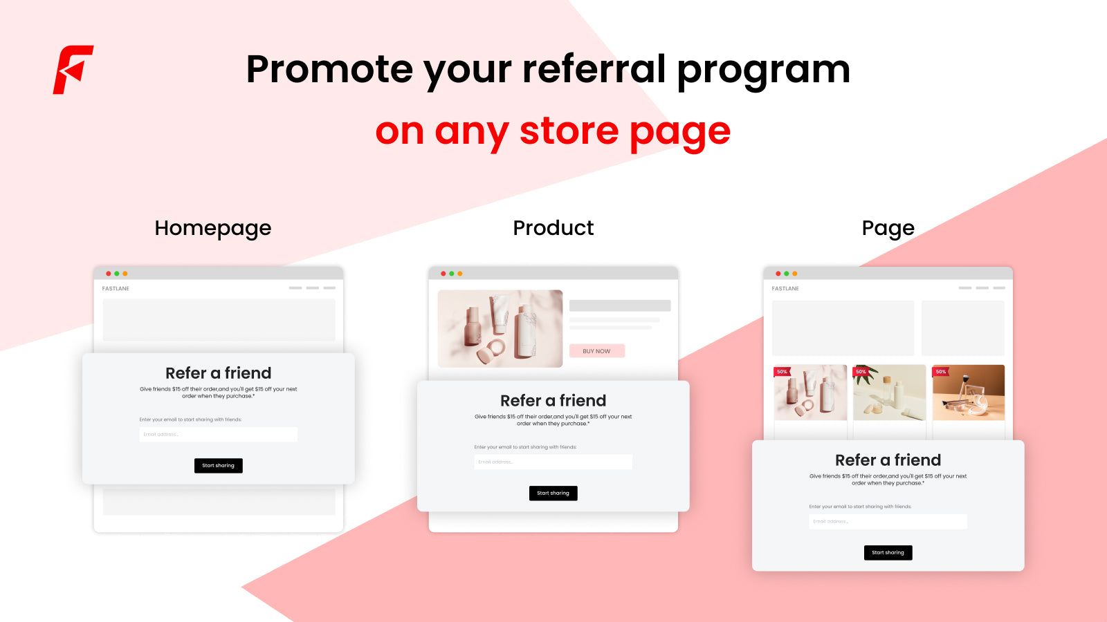 Promote your referral program on any store page