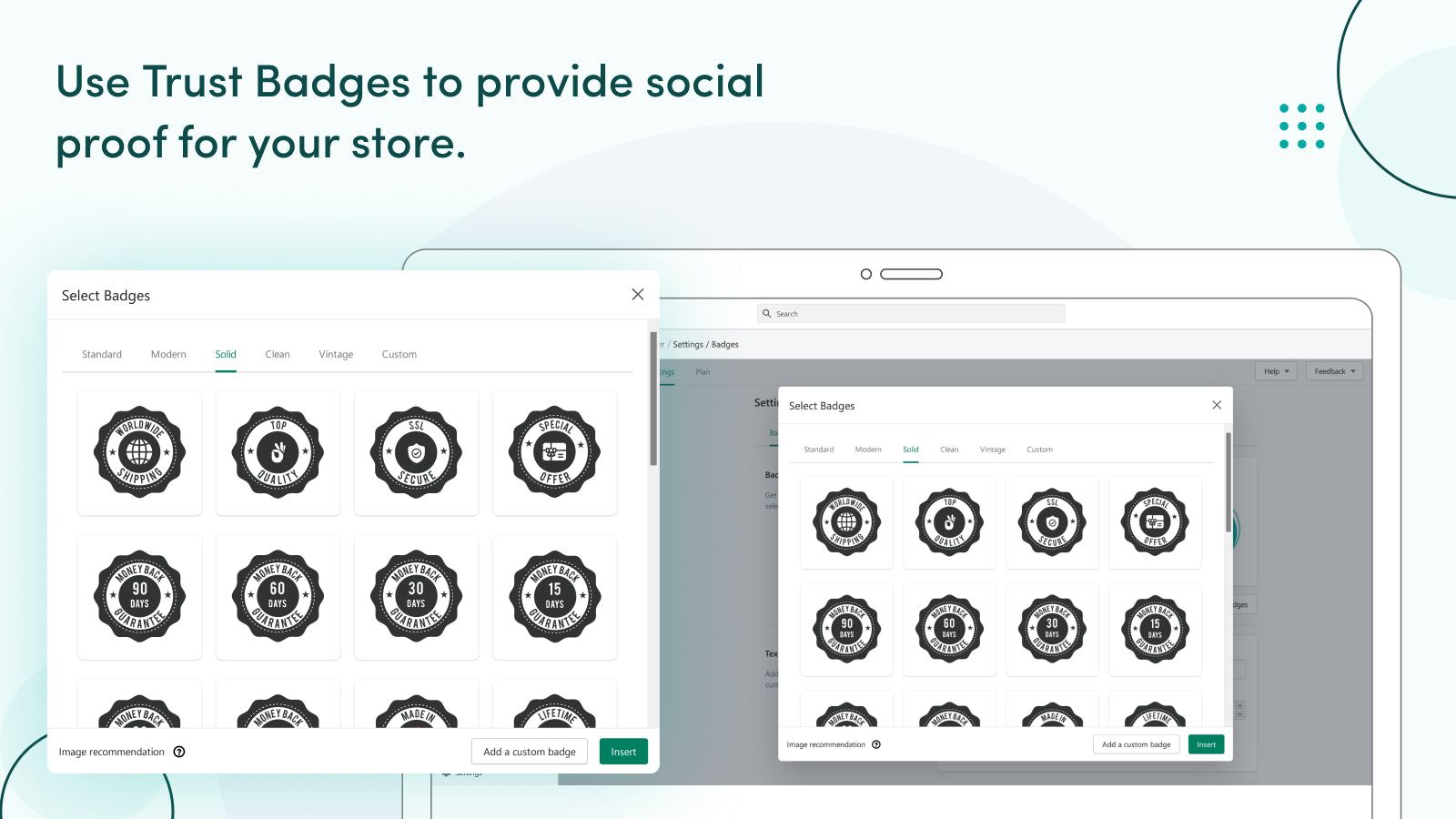 Provide social proof for your store with the Trust Badge Master.