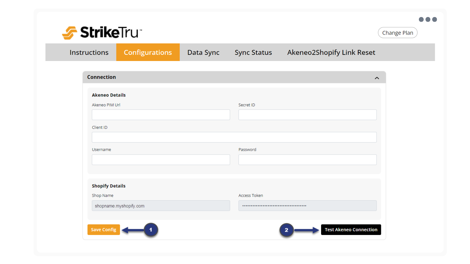 Provide your Akeneo PIM API details, and test the connection