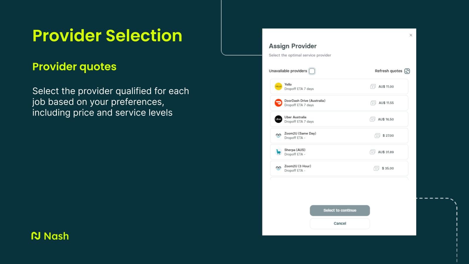 Provider Selection
