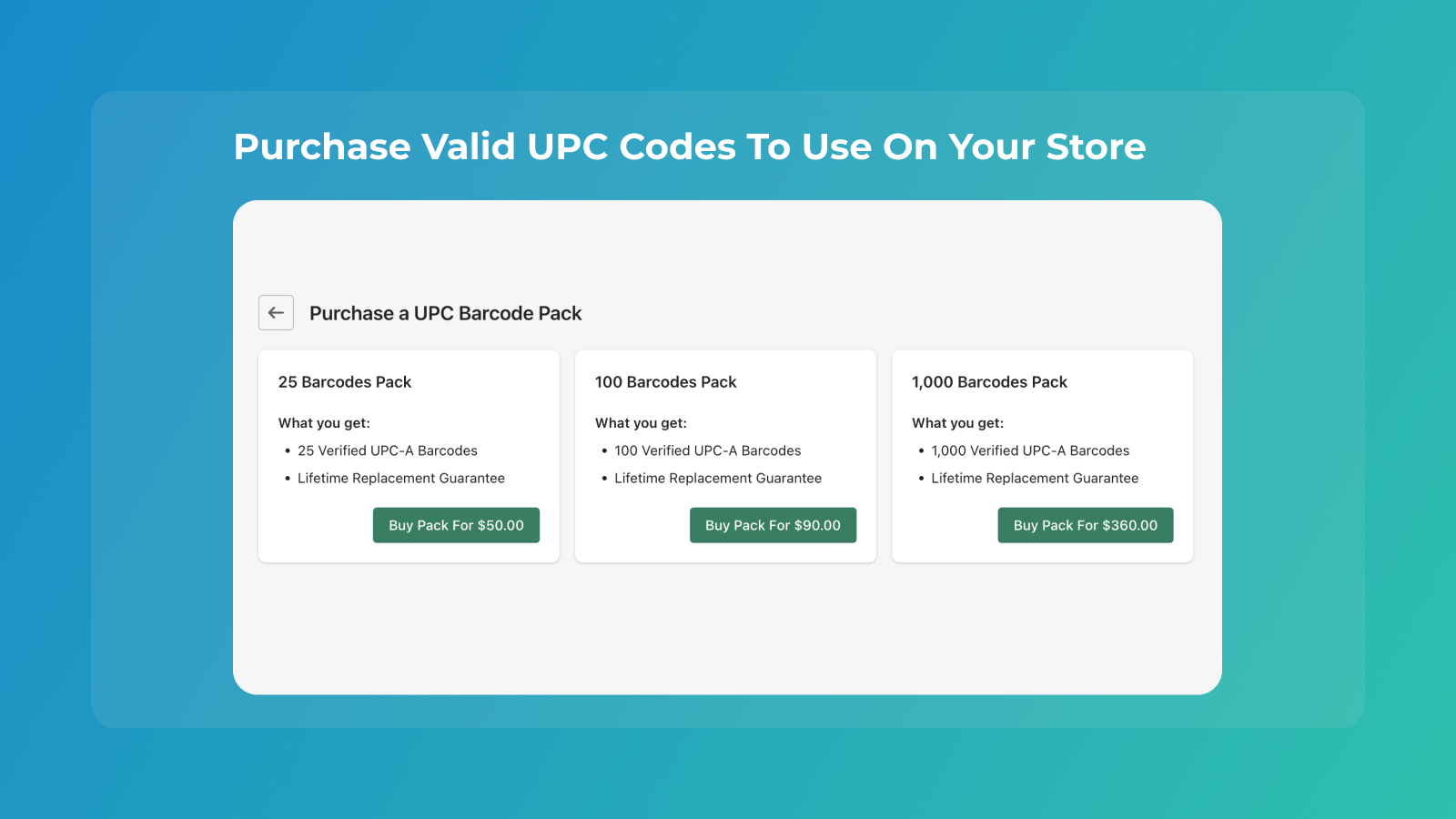 Purchase Valid UPC Codes To Use On Your Store