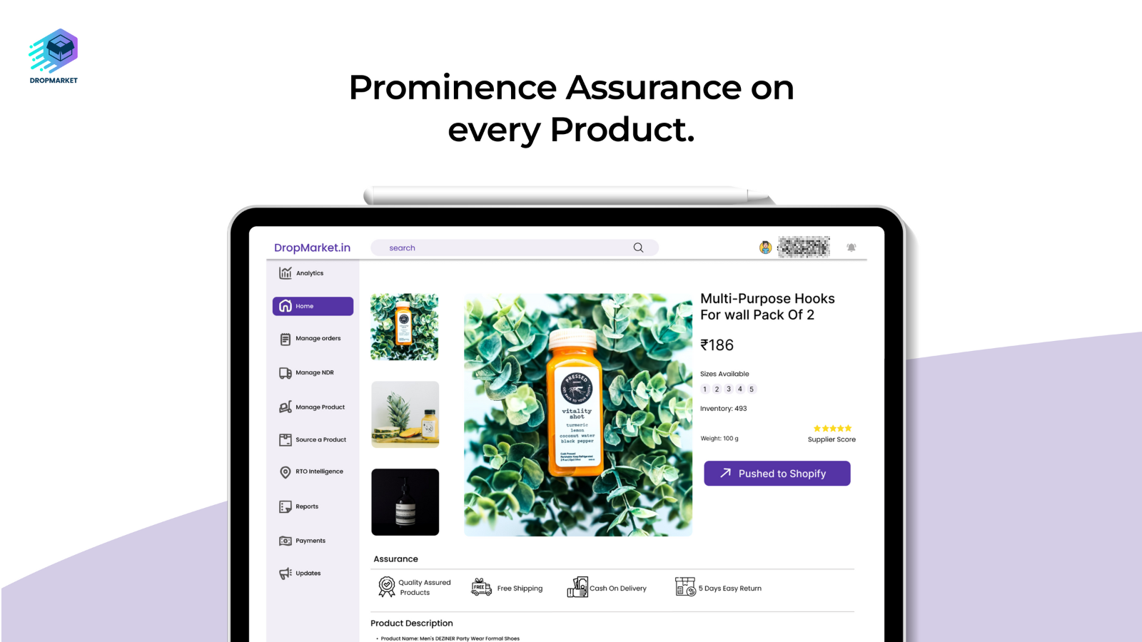 Push products to shopify.
