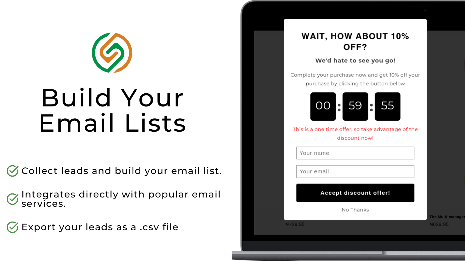 Pushy Shopify app screenshot - email list builder