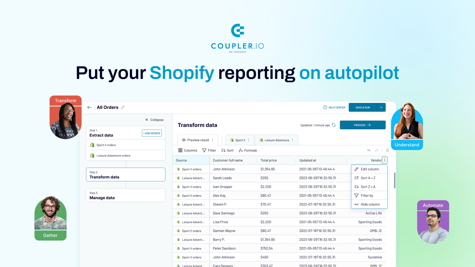 Put your Shopify reporting on autopilot