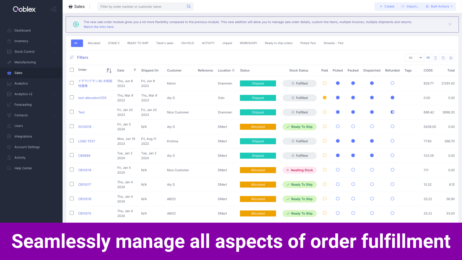 Qoblex - Seamlessly manage all aspects of order fulfillment