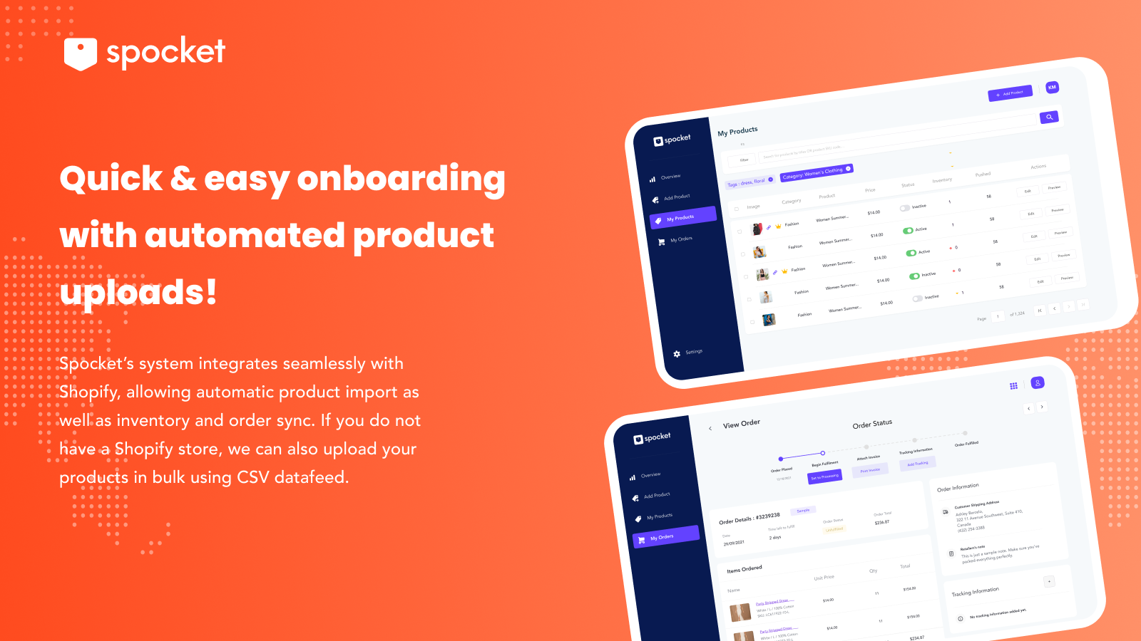 Quick & easy onboarding with automated product uploads!
