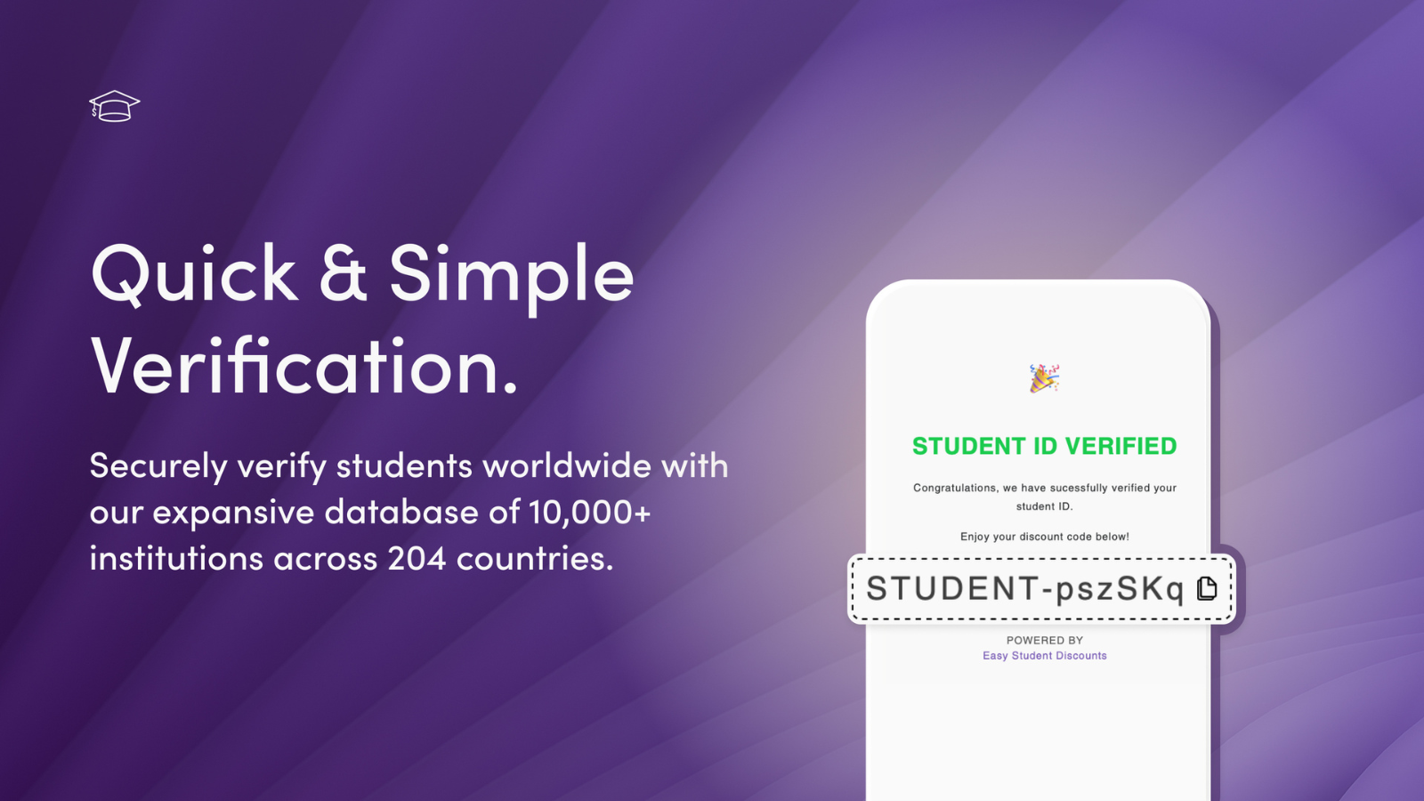 Quick and simple verification of student status