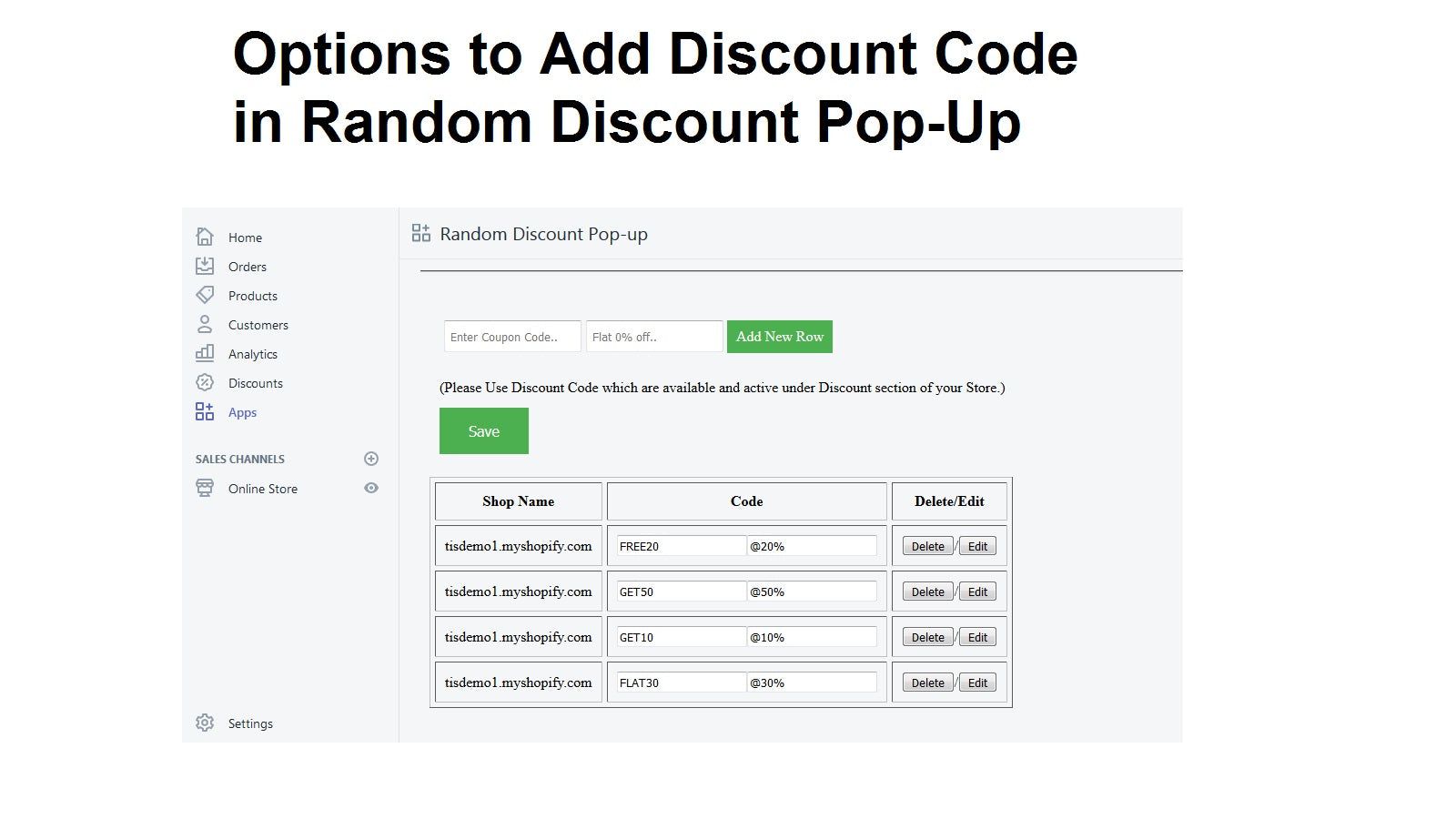 random discount popup backend demo 2