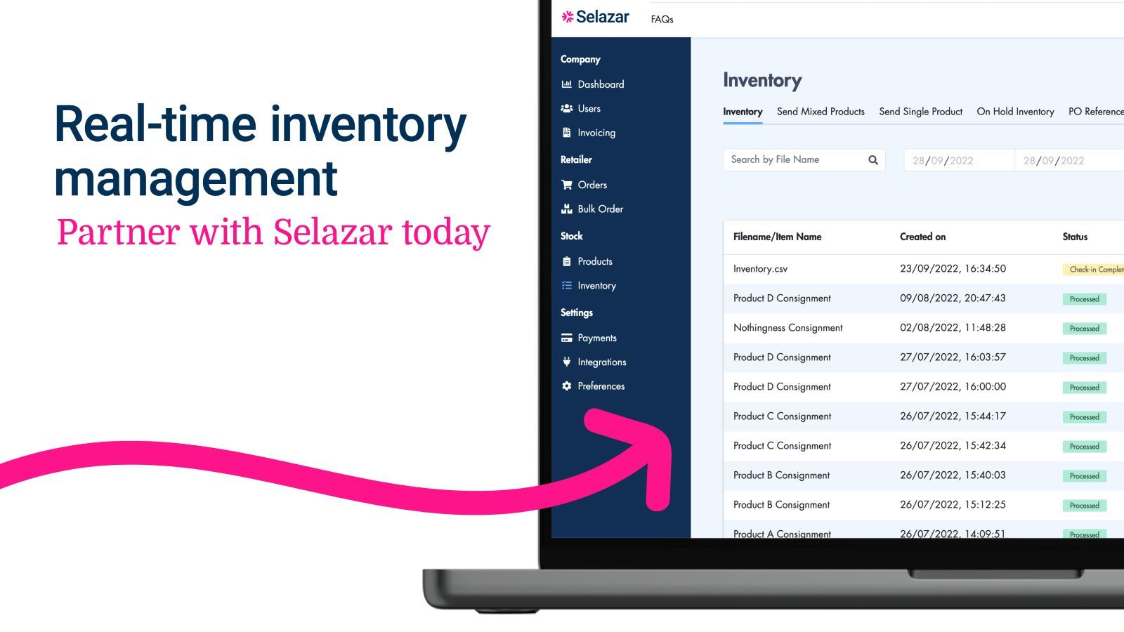 Real time inventory management