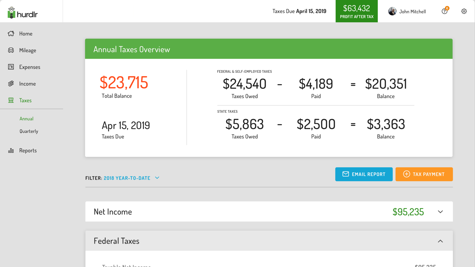 Real-time tax deduction tracker app
