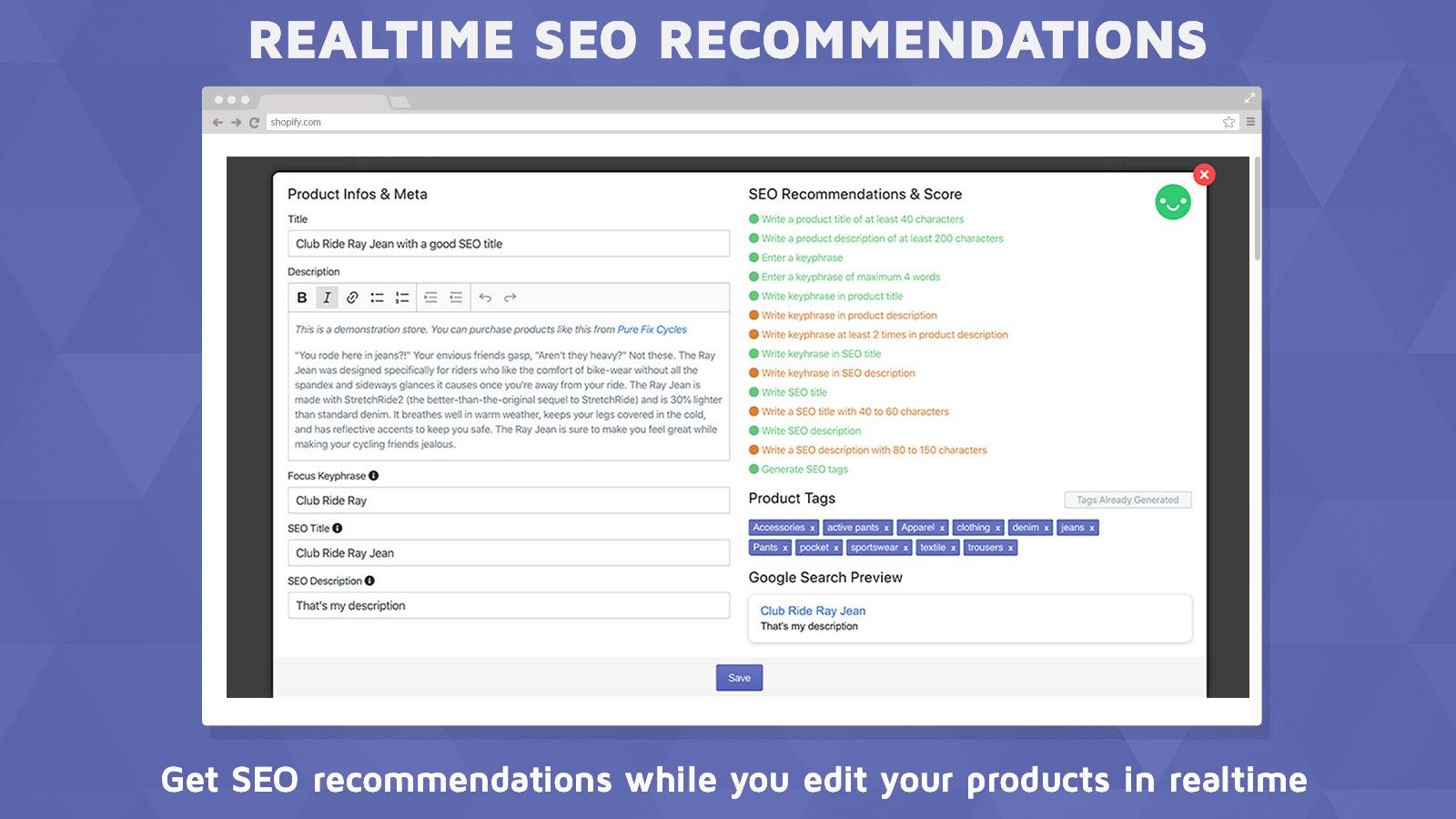 Realtime SEO Recommendations