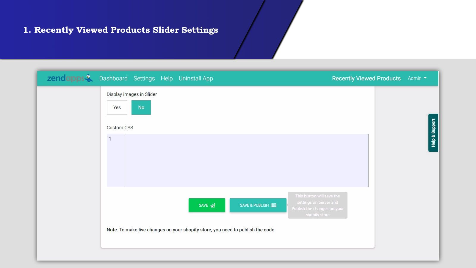 Recently viewed products Slider Settings