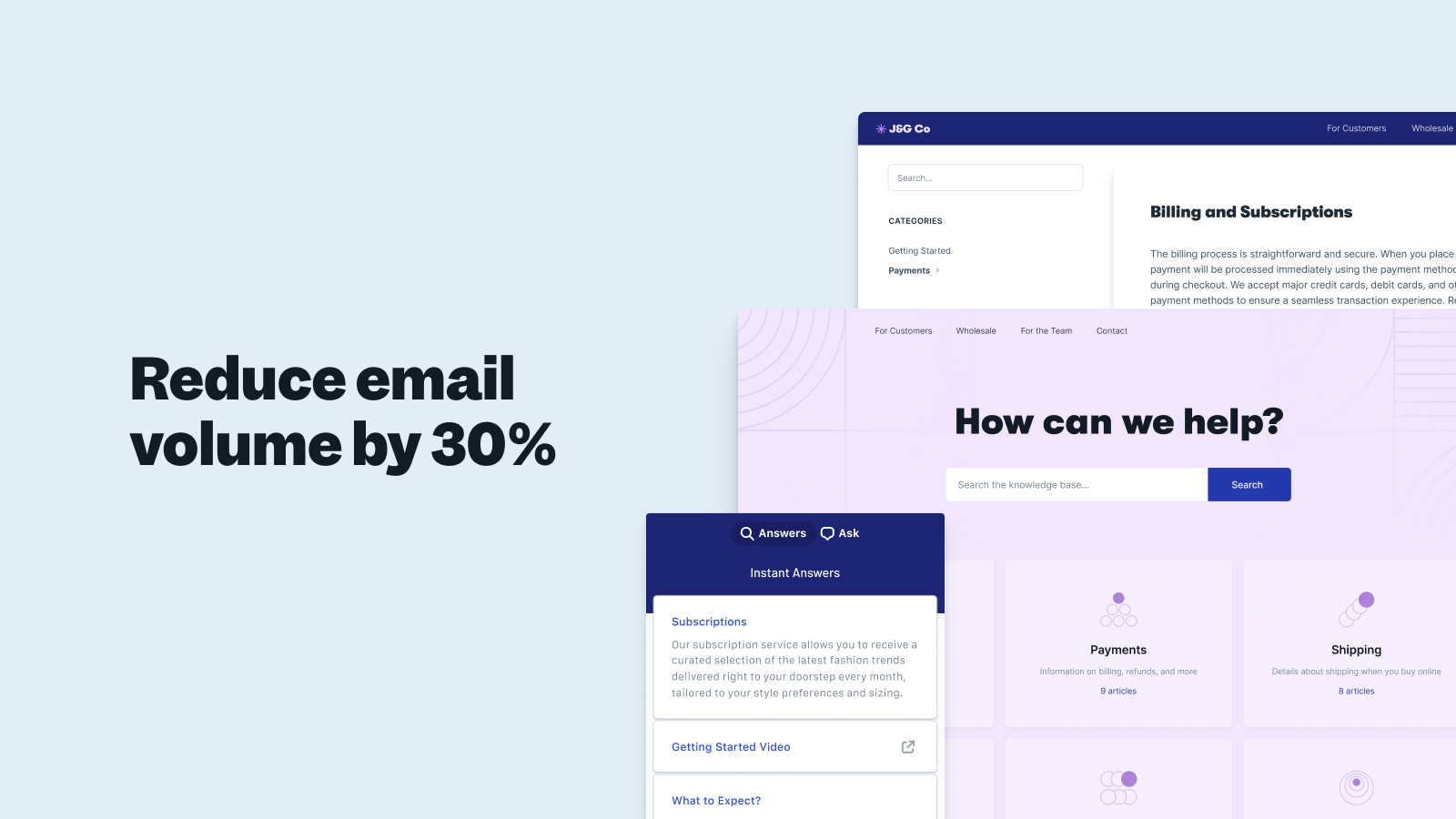 Reduce email volume by 30%