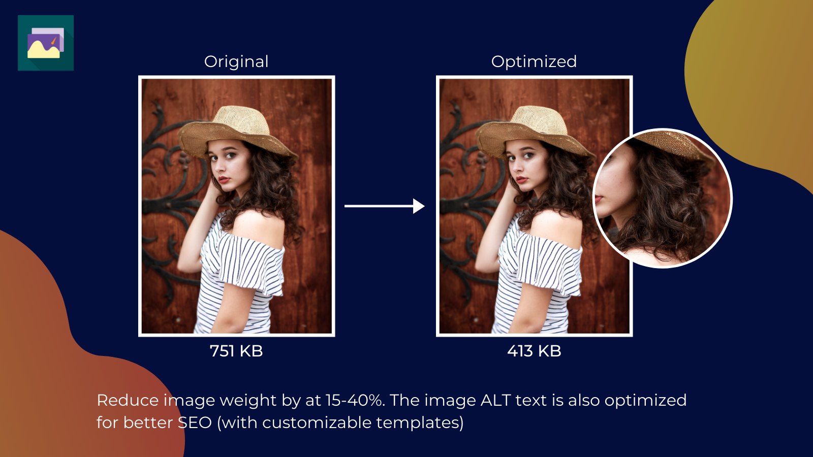 Reduce image size by up to 50%