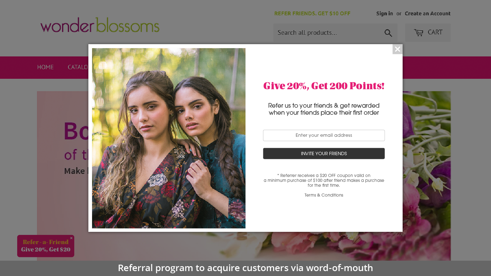 REFERRAL PROGRAM TO ACQUIRE CUSTOMERS VIA WORD-OF-MOUTH