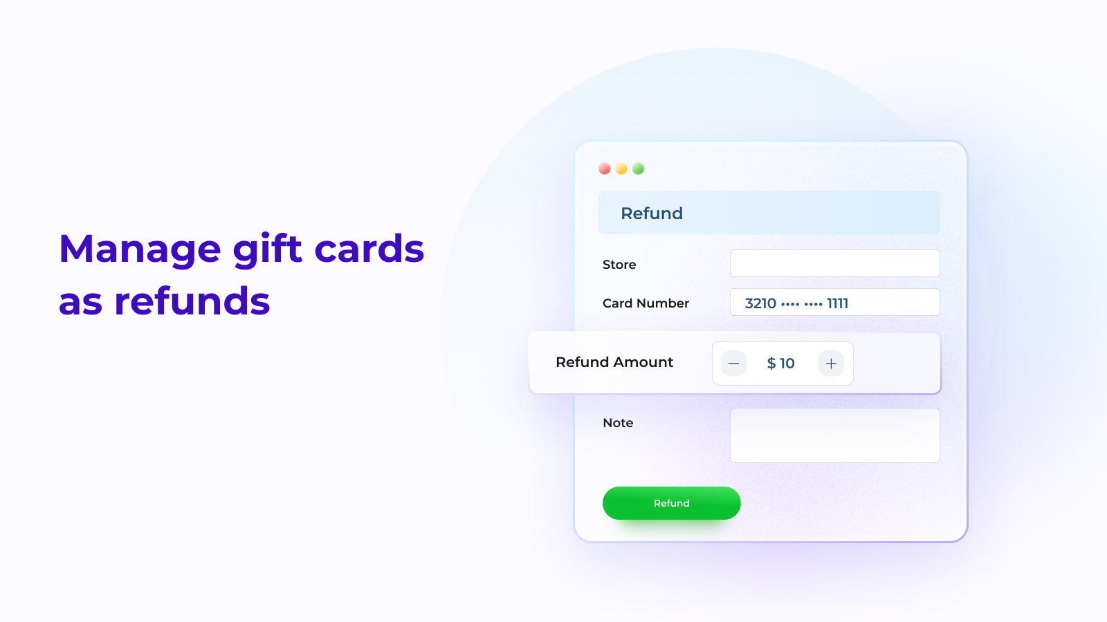 Refund & Return Amount into Gift Card