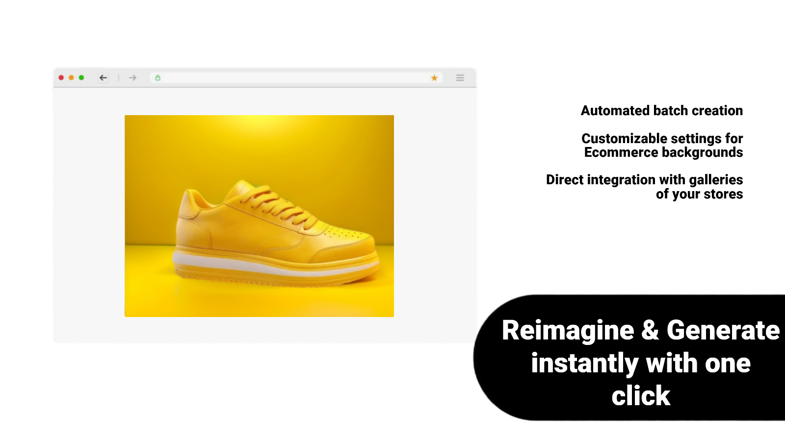 Reimagine & Generate Background Images from Ecommerce products.