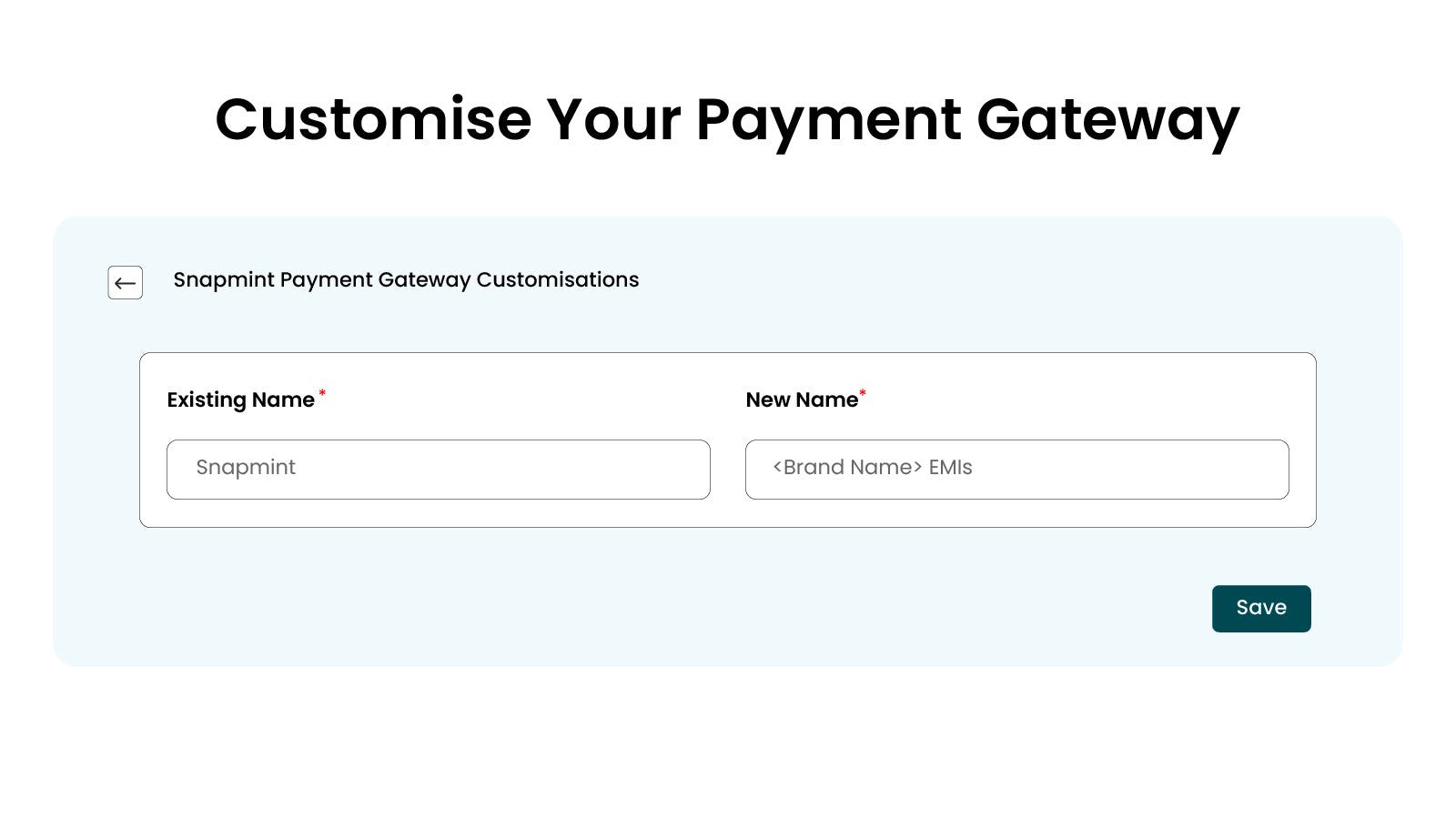 Rename your Payment options