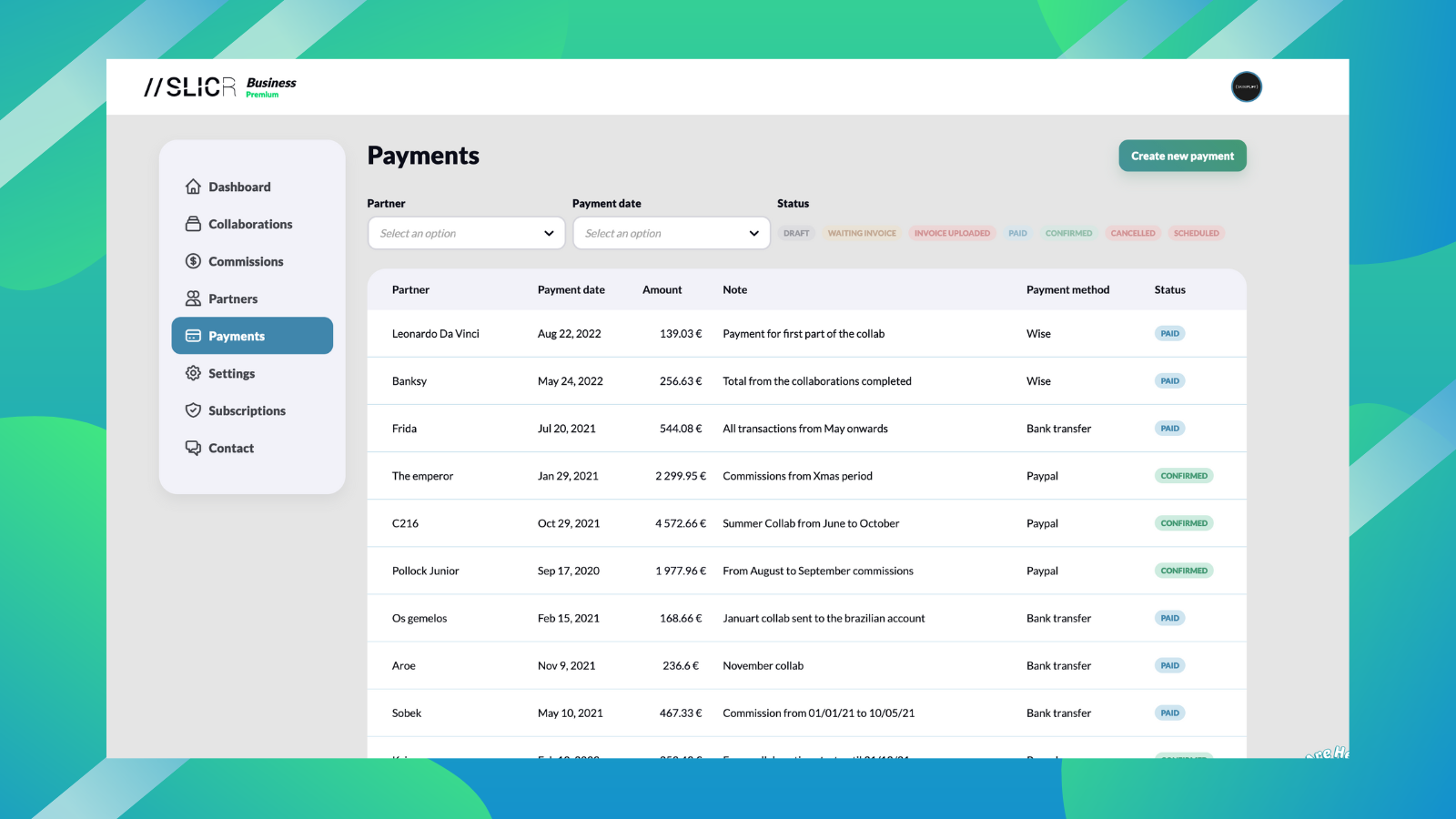 Request invoices and record payments automatically