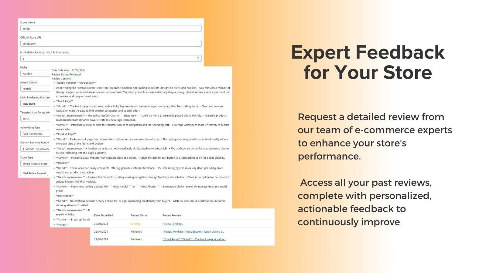 request professional store reviews and get valuable feeback