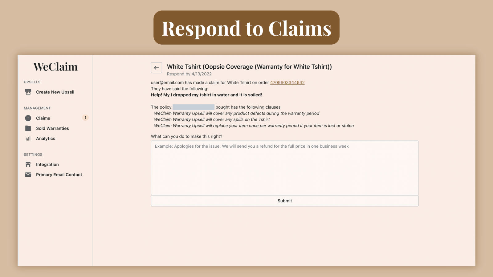 Respond to Claims