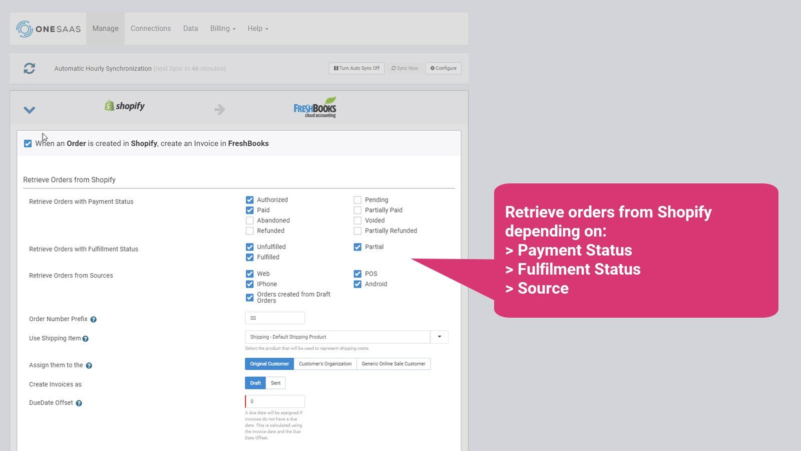 Retrieve orders from your store depending on status or source