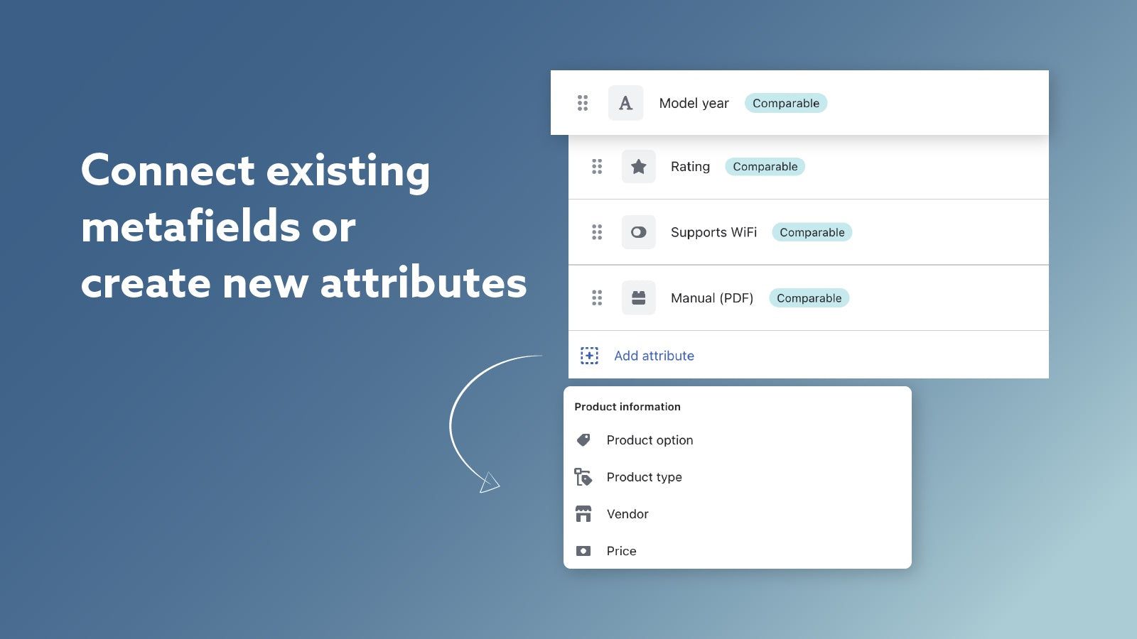 Reuse existing metafields or create new attributes