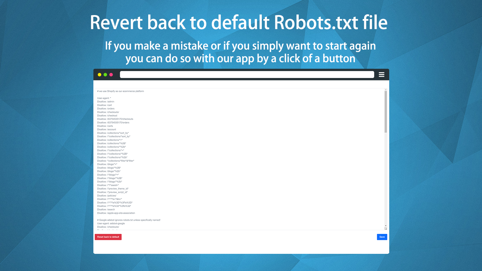 Revert Robots.txt file